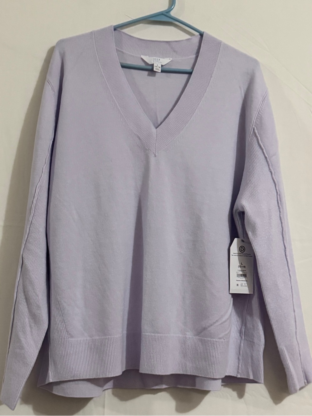 Time and Tru Light Lavender V-Neck Sweater